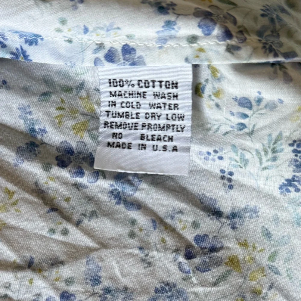 Mona Thalheimer Blue ditzy floral empire waist 100% cotton maxi dress size small - Picture 12 of 16
